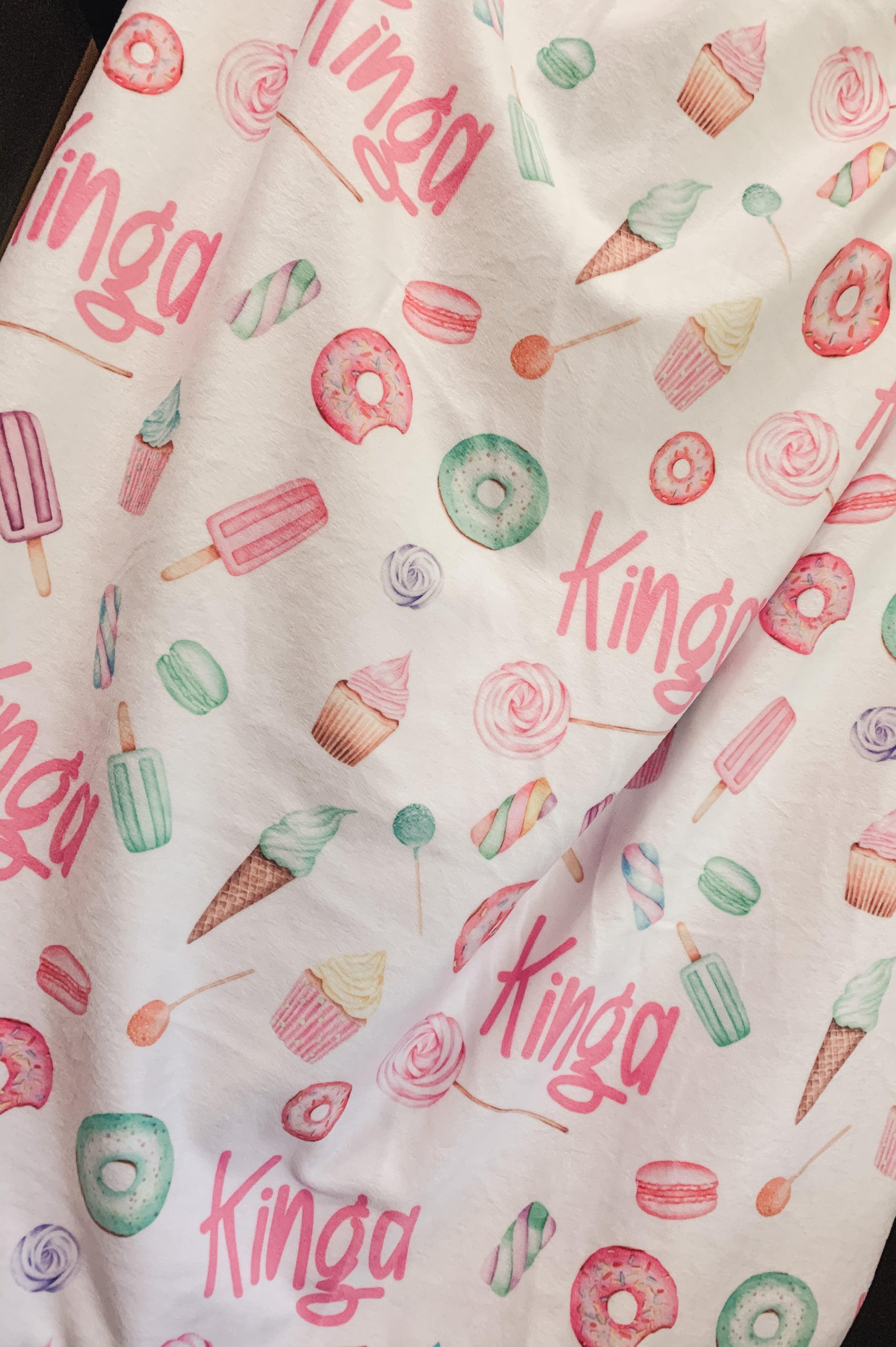Candy Land Print Personalized Minky Blanket - Bug & Bean Decor