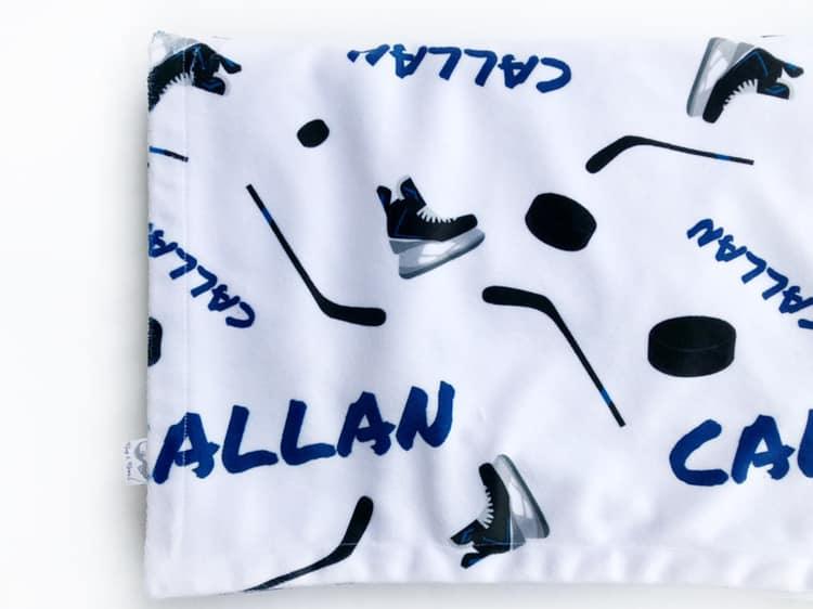Hockey Print Personalized Minky Blanket - Bug & Bean Decor