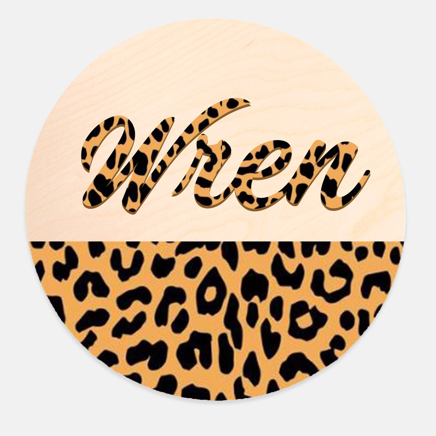 Custom Cheetah Printed Wooden Round