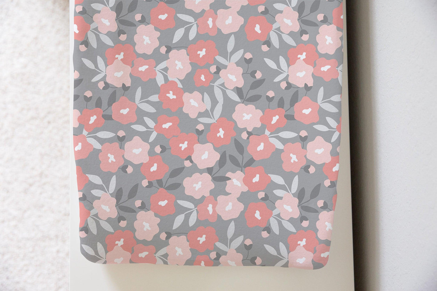 Pink Floral Change Pad Cover - Bug & Bean Decor