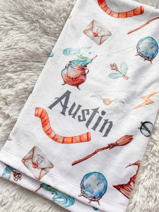 Inspired by Magic Personalized Minky Blanket - Bug & Bean Decor