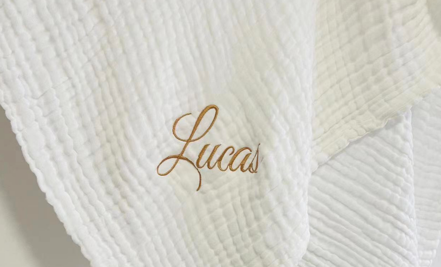 Embroidered Muslin Baby Swaddle