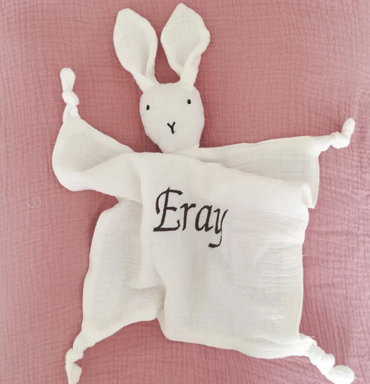 Muslin Bunny Lovey - Personalized Embroidery