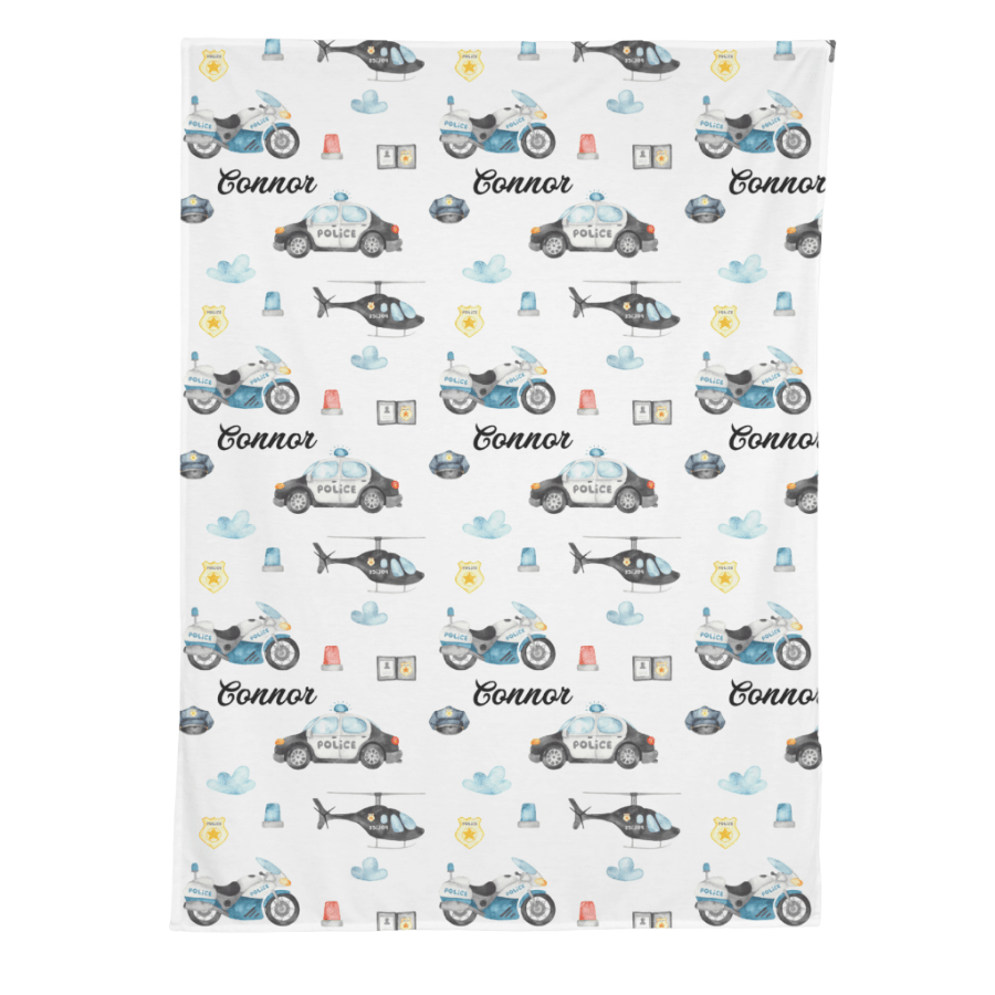 Police Personalized Swaddle - Bug & Bean Decor