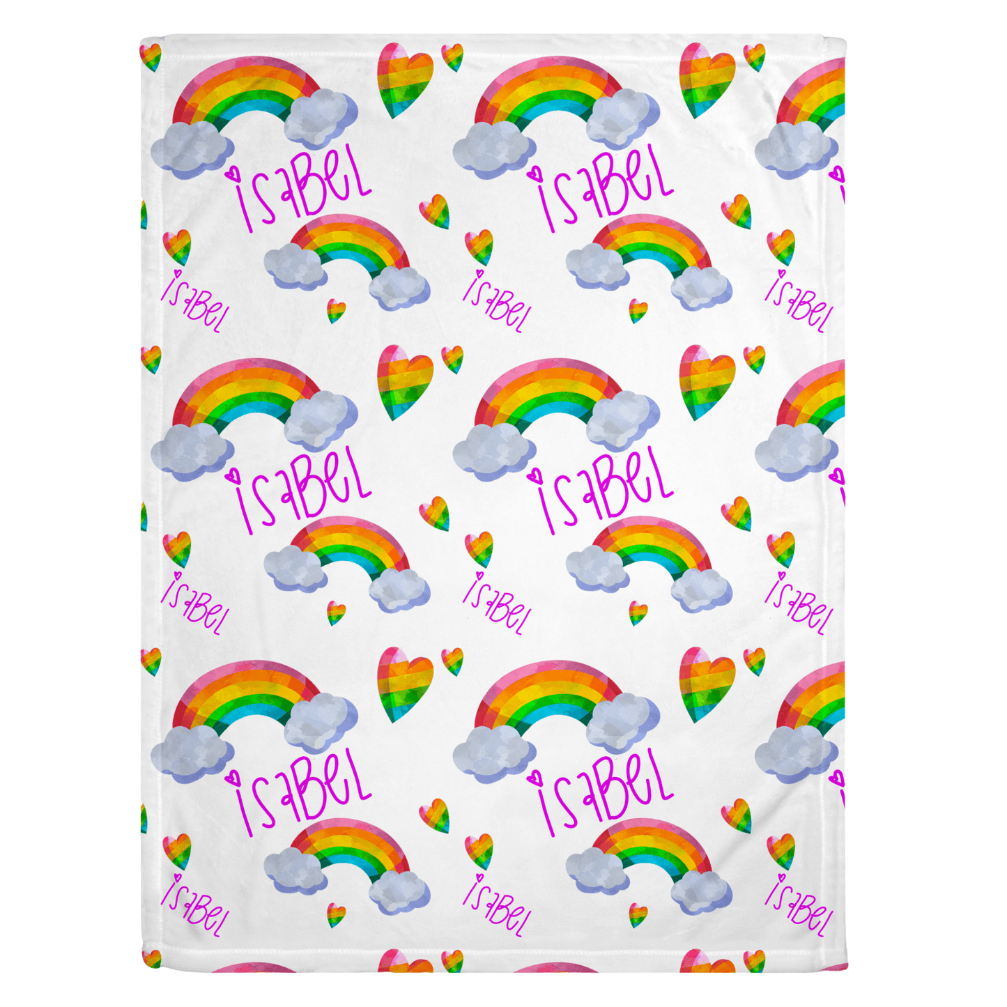 Vibrant Rainbow Print Personalized Minky Blanket - Bug & Bean Decor