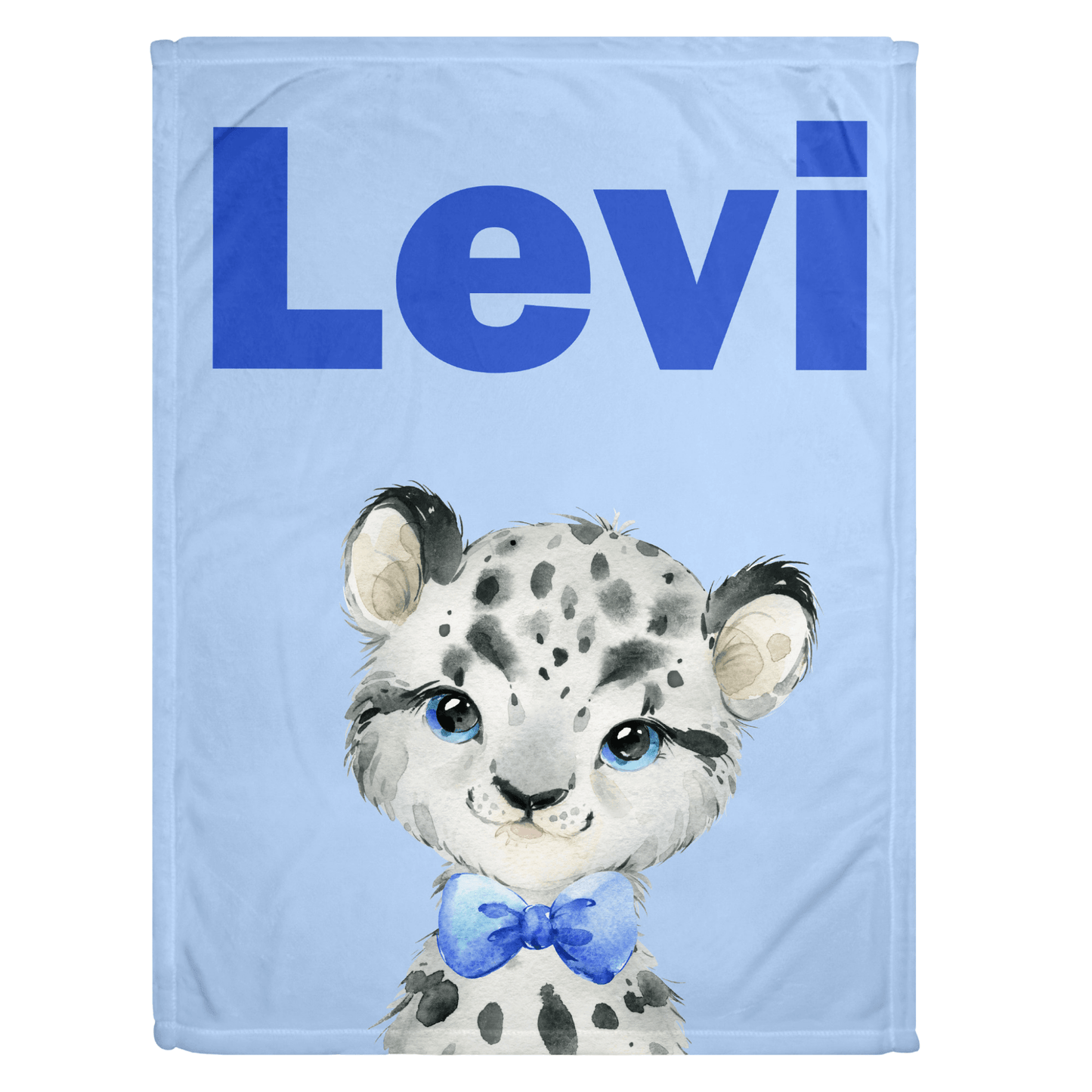 Baby Leopard Bow Tie Personalized Minky Blanket - Bug & Bean Decor