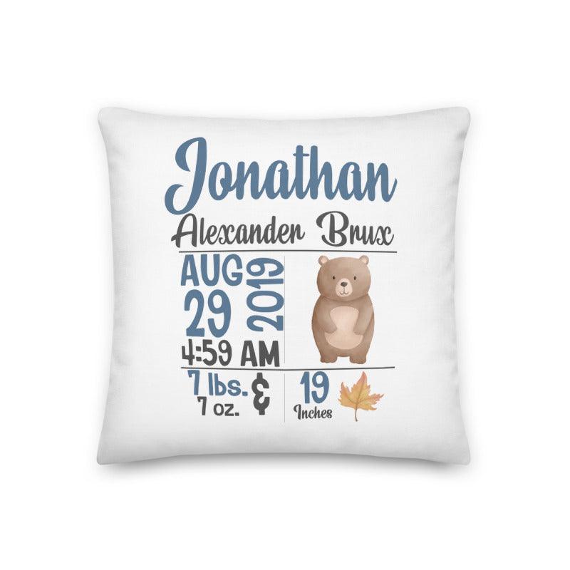Personalized Birth Announcement Pillow - Bug & Bean Decor
