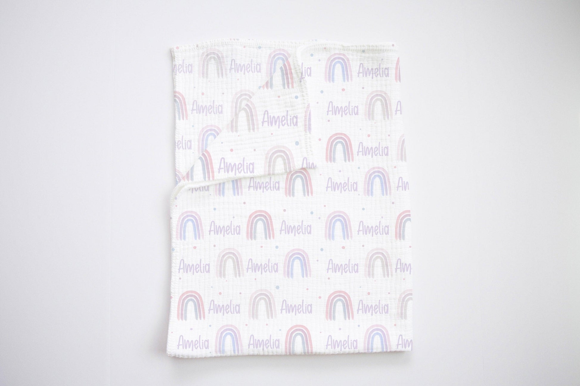 Berry Neutral Rainbow Personalized Swaddle - Bug & Bean Decor