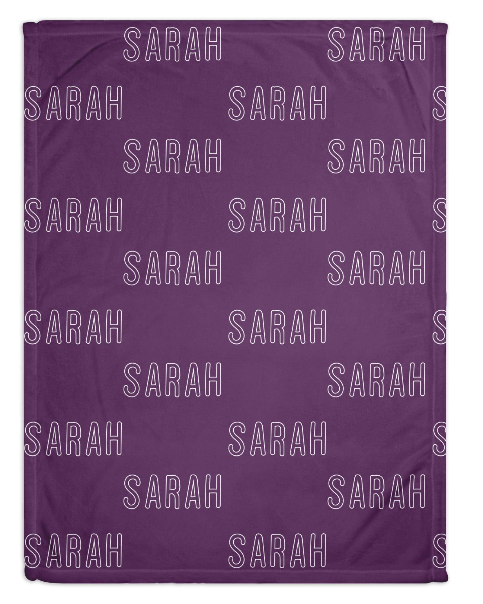 Solid Colour & Font Personalized Minky Blanket (Multiple Colours) - Bug & Bean Decor