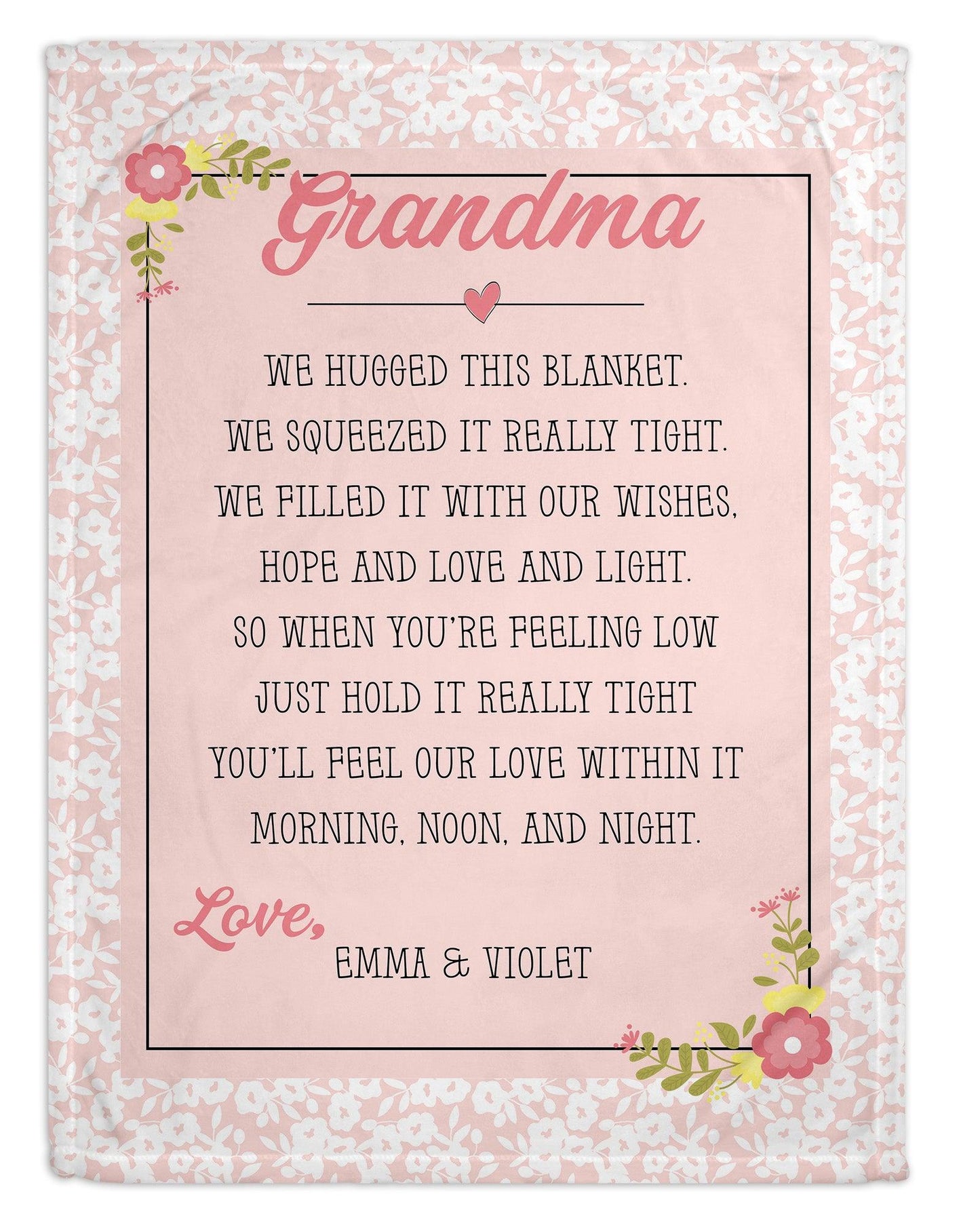 "The Grandma Blanket" Personalized Minky Blanket - Bug & Bean Decor