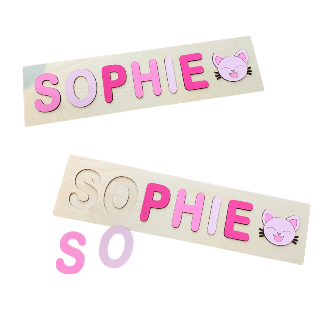 Wooden Name Plaque with Removable Pieces - Bug & Bean Decor