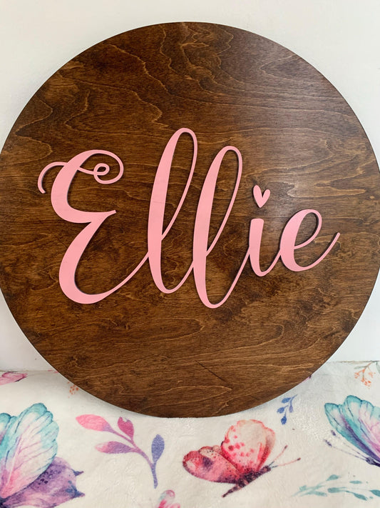 Personalized Wooden Name Round (24") - Bug & Bean Decor