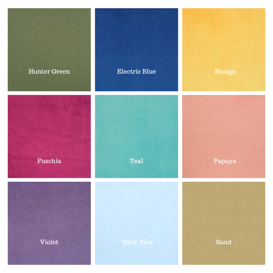 Neutral Rainbow Print (Mustard/Teal) Personalized Minky Blanket (Luxe Minky)