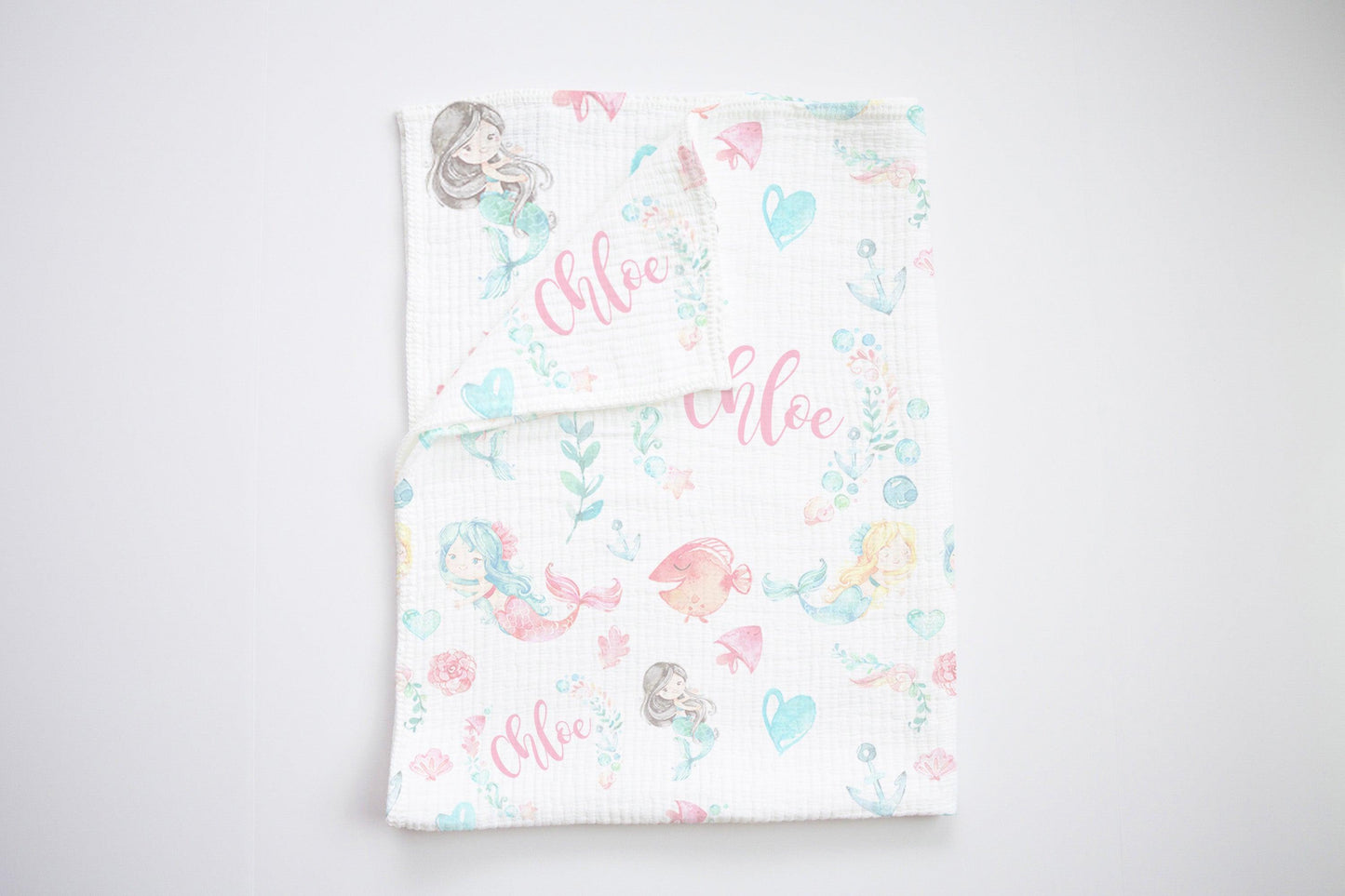 Mermaid Personalized Swaddle - Bug & Bean Decor