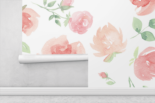 Pink Rose Wallpaper - Bug & Bean Decor