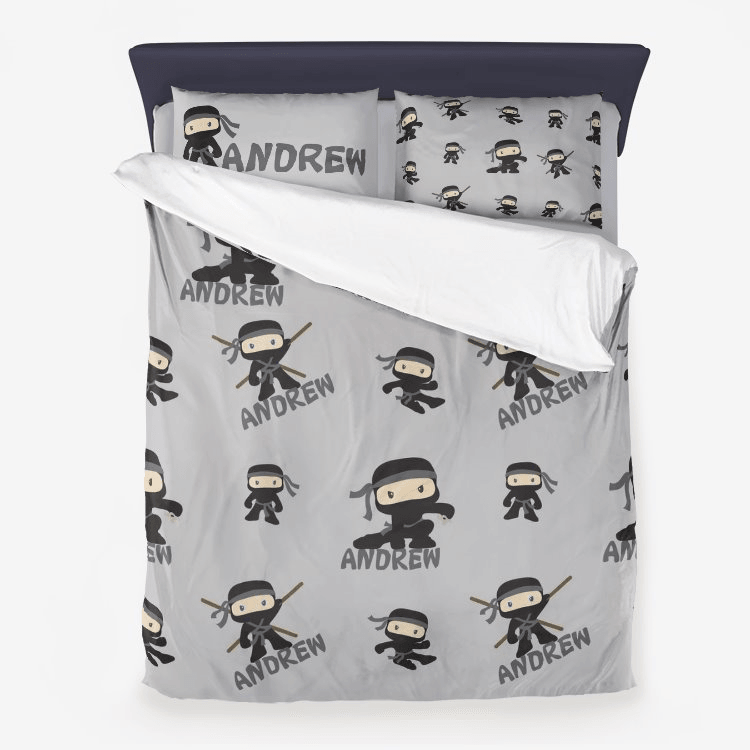 Ninja Duvet Cover Set + Pillowcase - Bug & Bean Decor