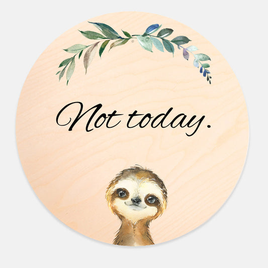 Custom Sloth Printed Wooden Round