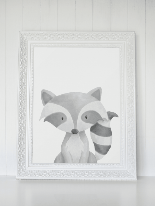 Woodland Nursery Wall Print Trio Raccoon (3) *PROMO* - Bug & Bean Decor
