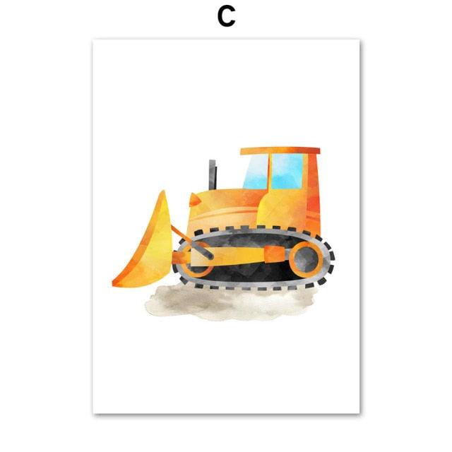 Construction Vehicles Alphabet Poster - Bug & Bean Decor