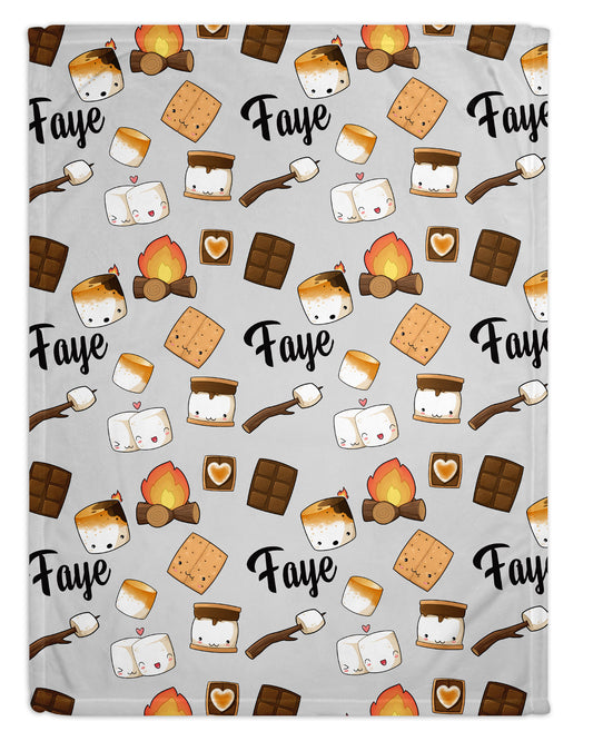 S'mores Personalized Minky Blanket (Plush Minky)