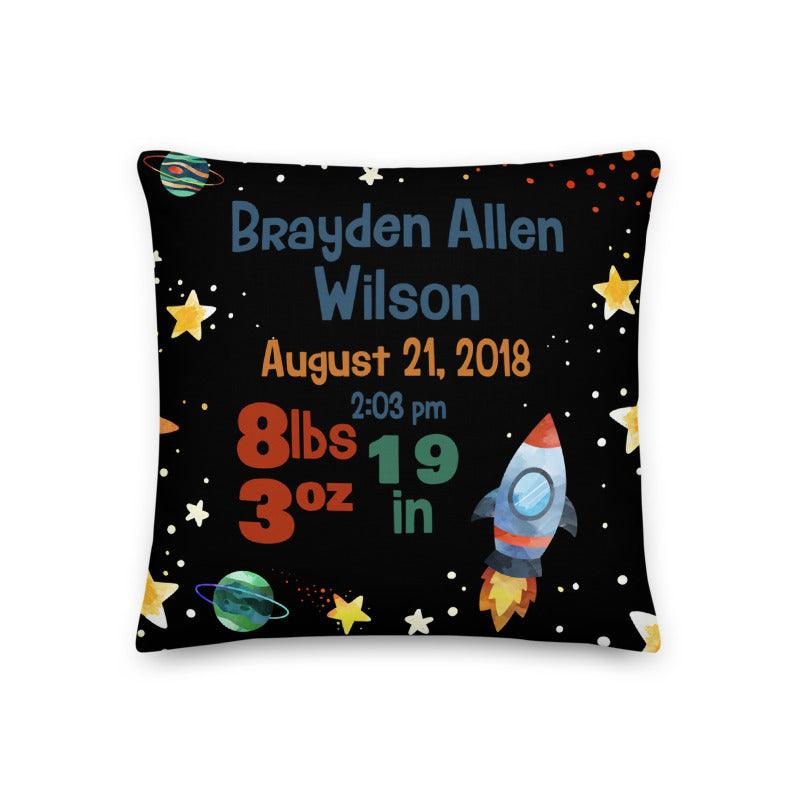 Personalized Birth Announcement Pillow - Bug & Bean Decor